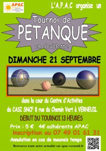 Affiche tournoi de pétanque