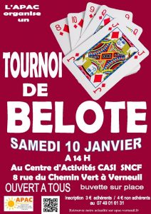Affiche tournoi de belote